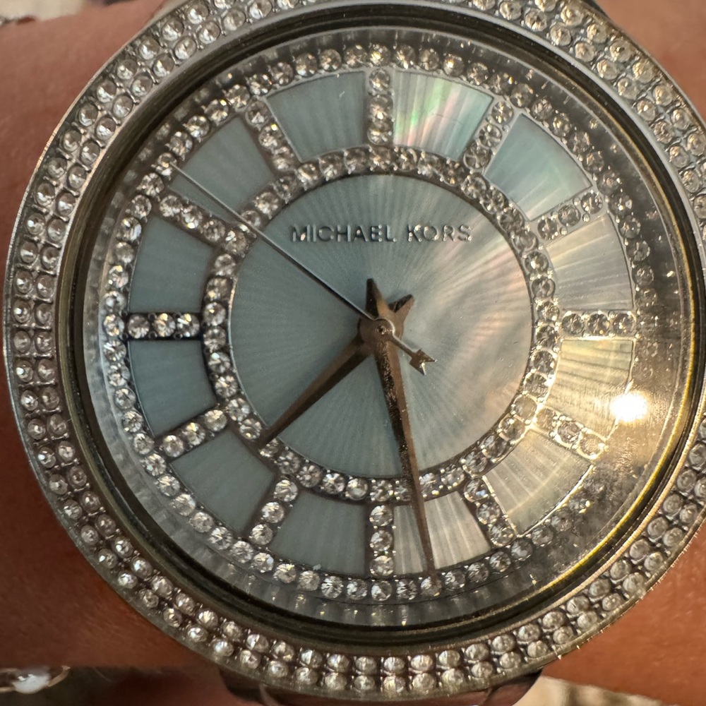 Michael Kors Silver and Blue Women's Watch